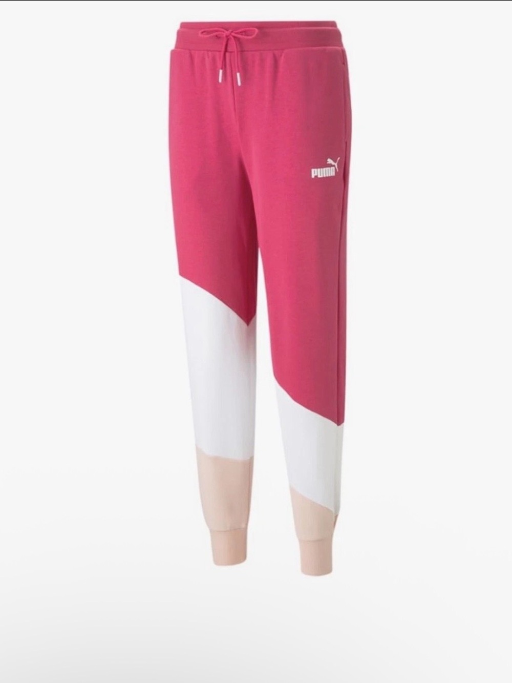 2 Puma Women's Power Cat Jogging Pants Pink Heather & Vivid Violet, XL - Picture 3 of 14